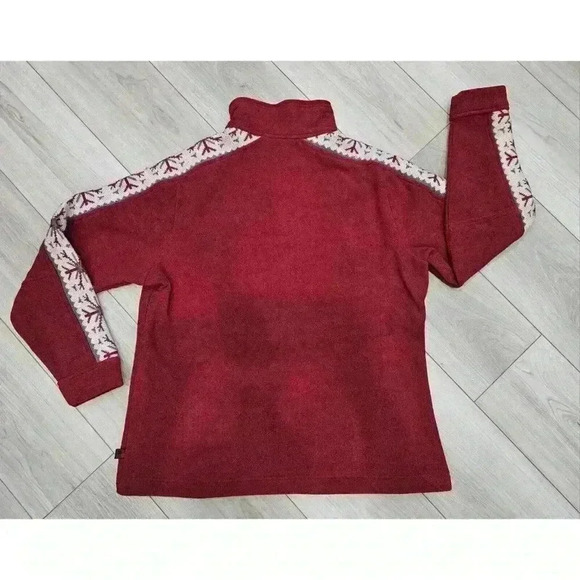 Woolrich Women's Pullover Zip Sweater Size Lg Snowflake Red Nordic‎ - Picture 2 of 9